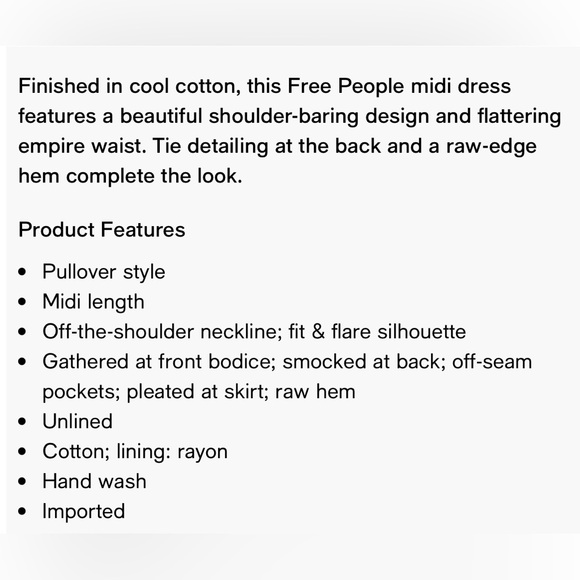 Free People Stripe Me Up Cotton Strapless Midi Dress size S - Picture 16 of 16